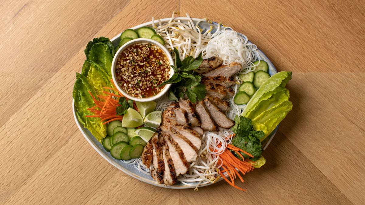 Vietnamese Lemongrass Pork Chop Noodle Salad (Bún Chá)