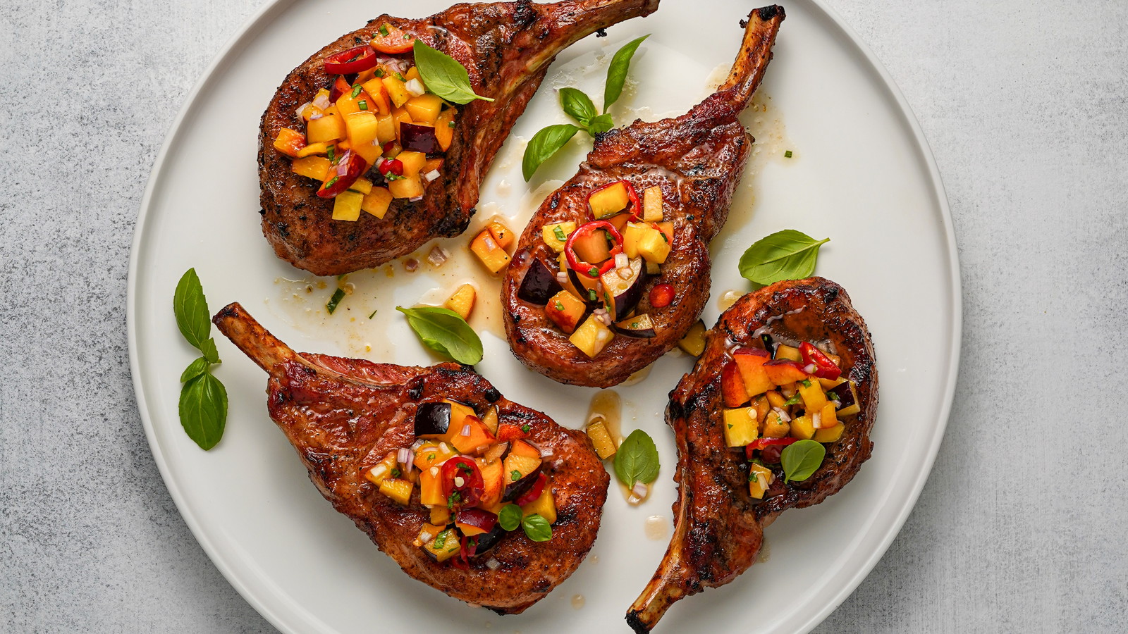 Image of Pork Chops with Stone Fruit Salsa Fresca