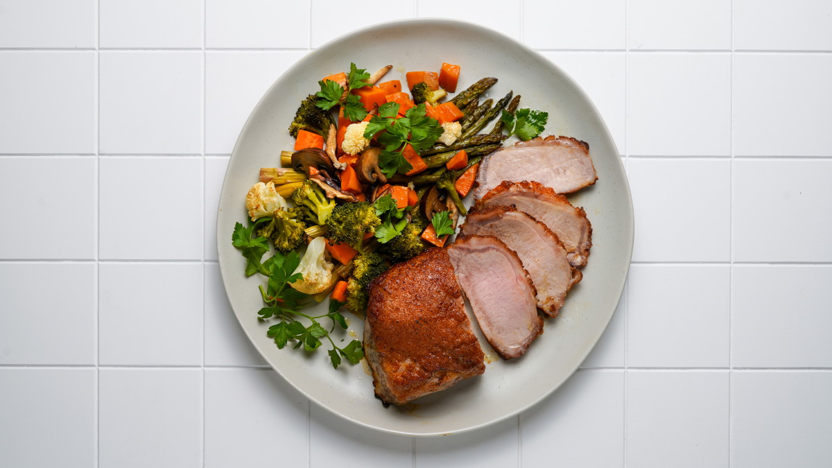 Kurobuta Pork Loin with Roasted Vegetables