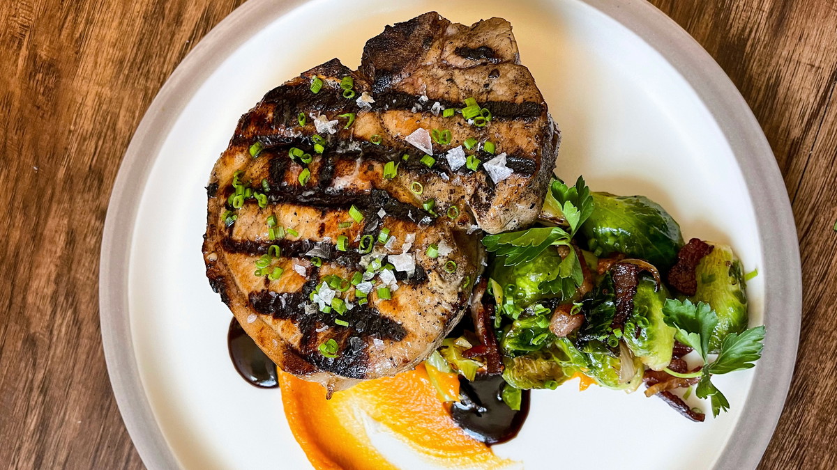 Grains of Selim-Brined Kurobuta Pork Porterhouse