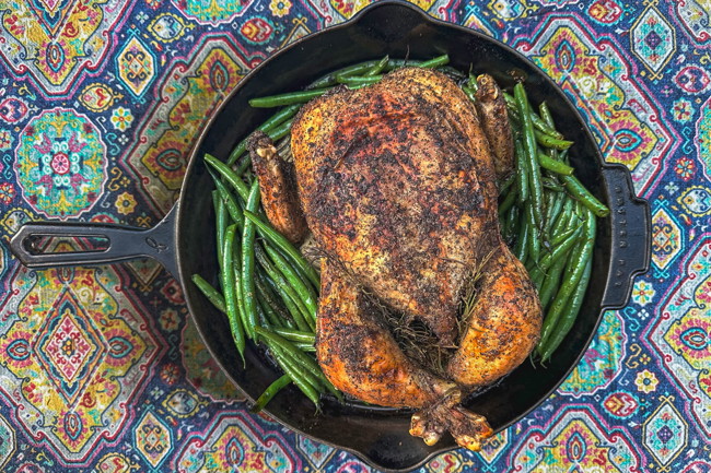 Image of Roast Chicken with Brown Butter Green Beans