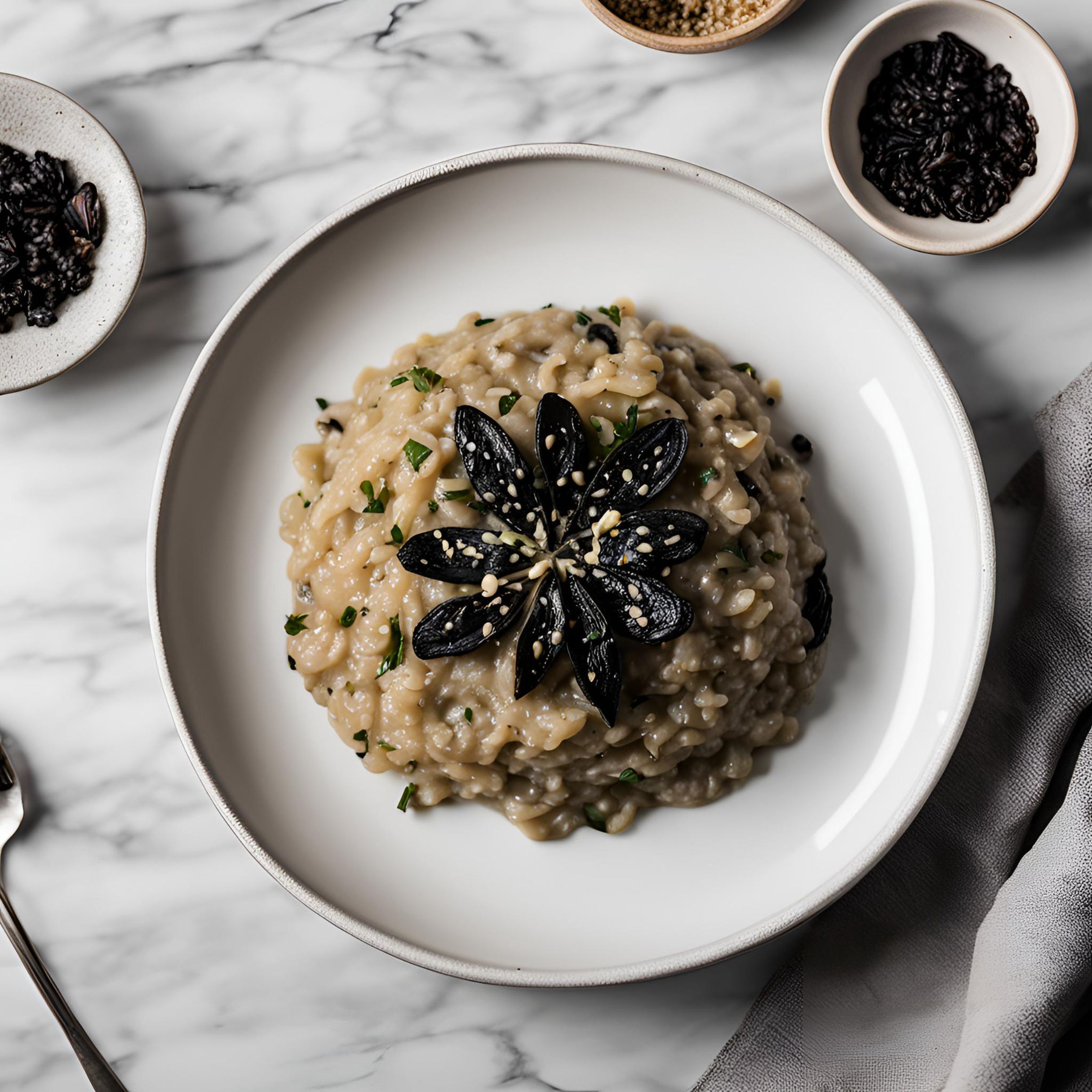 Image of Black Garlic Mushroom Risotto