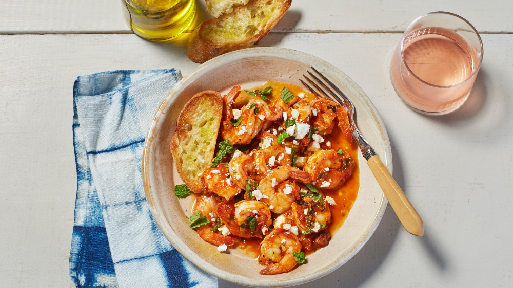 Image of Mediterranean Shrimp with Olives and Feta