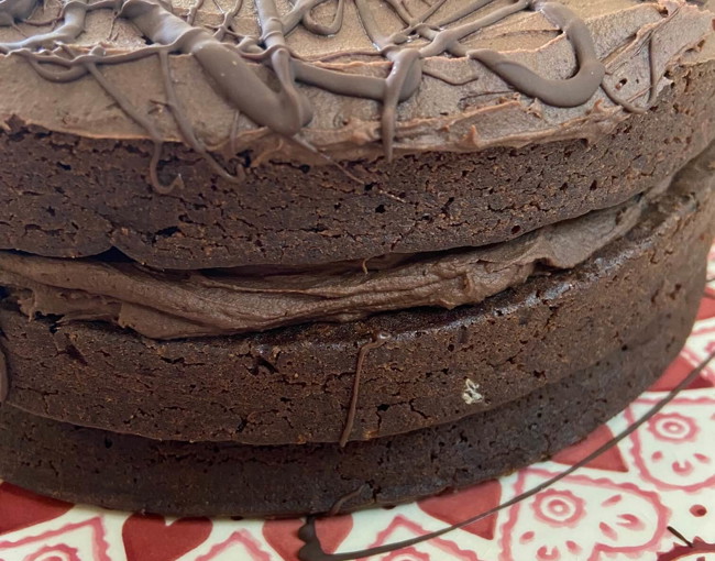 Image of Indulgent Vegan Chocolate Fudge Cake Recipe (With Optional Ginger and Whitakers Dark Chocolate)