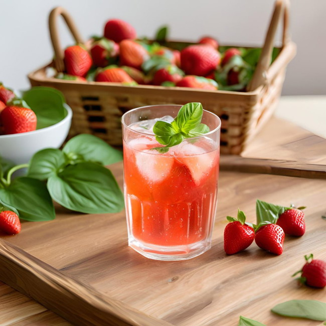 Image of Spritz fraise-basilic | au koso de fraises | sans alcool