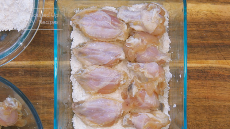 Image of Combine 2/3 cup of all-purpose flour, 2/3 cup of cornstarch, and 1 tsp of baking powder in a mixing bowl and stir well. Please remember that whenever you are making a coating or a batter, cornstarch doesn’t contain any gluten,...