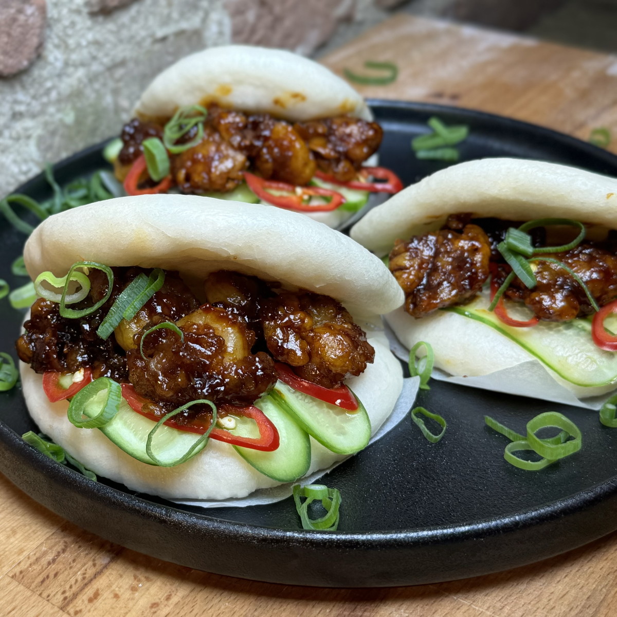 Crispy shrimp bao