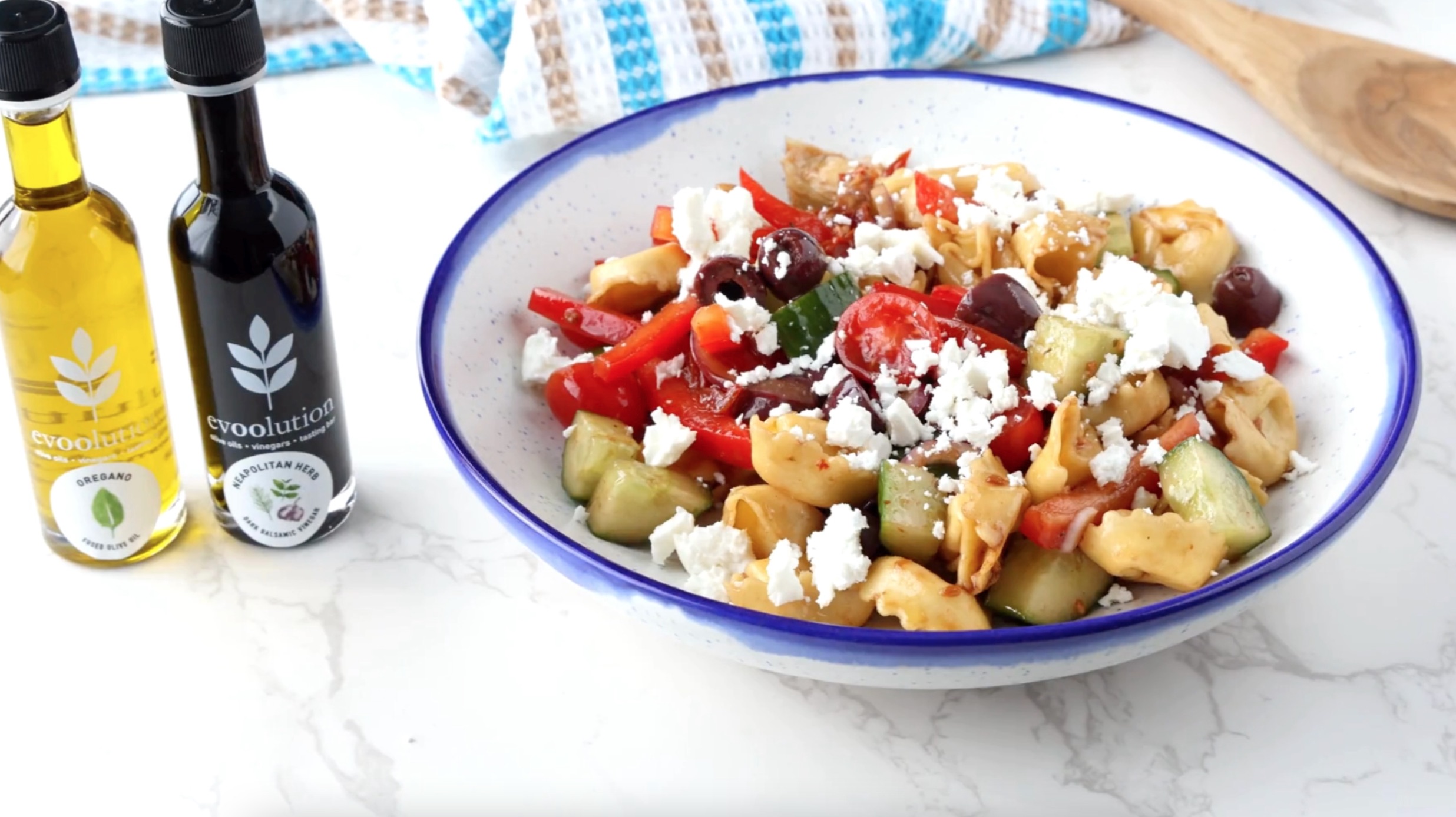 Image of Mediterranean Pasta Salad with Oregano Olive Oil and Neapolitan Herb Balsamic