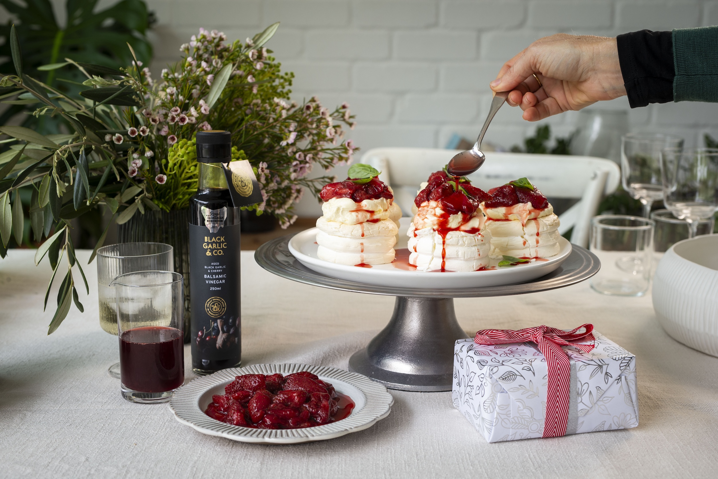 Image of Balsamic Strawberry Pavlovas 