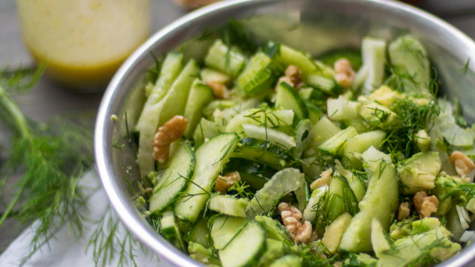 Image of Cucumber salad with walnuts