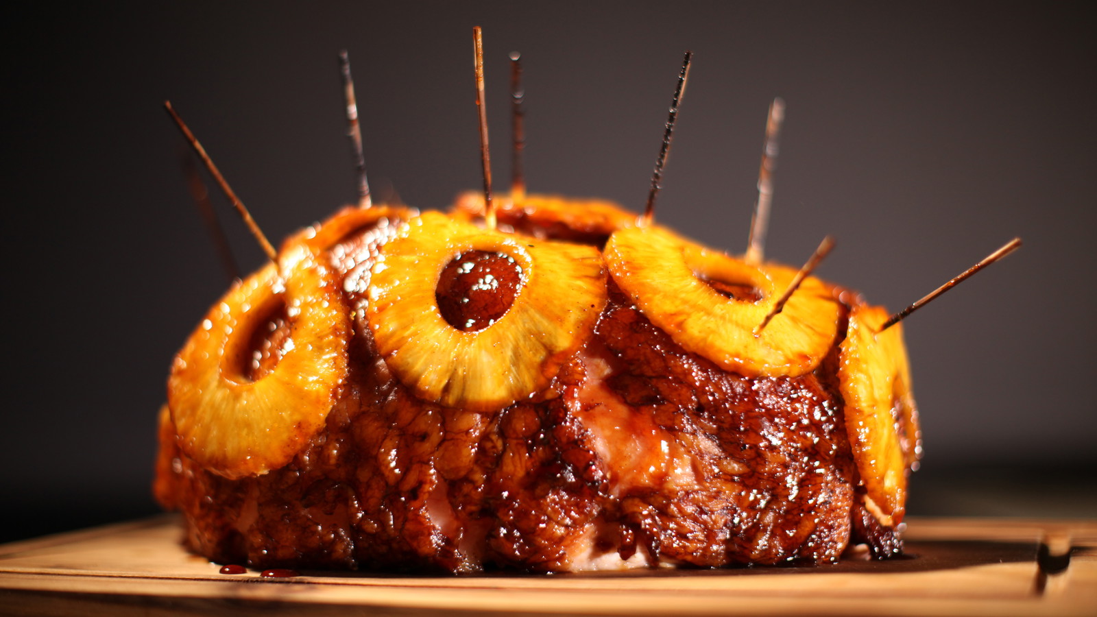 Image of Pineapple-Glazed Kurobuta Bone-in Ham with Bourbon-Cherry Sauce