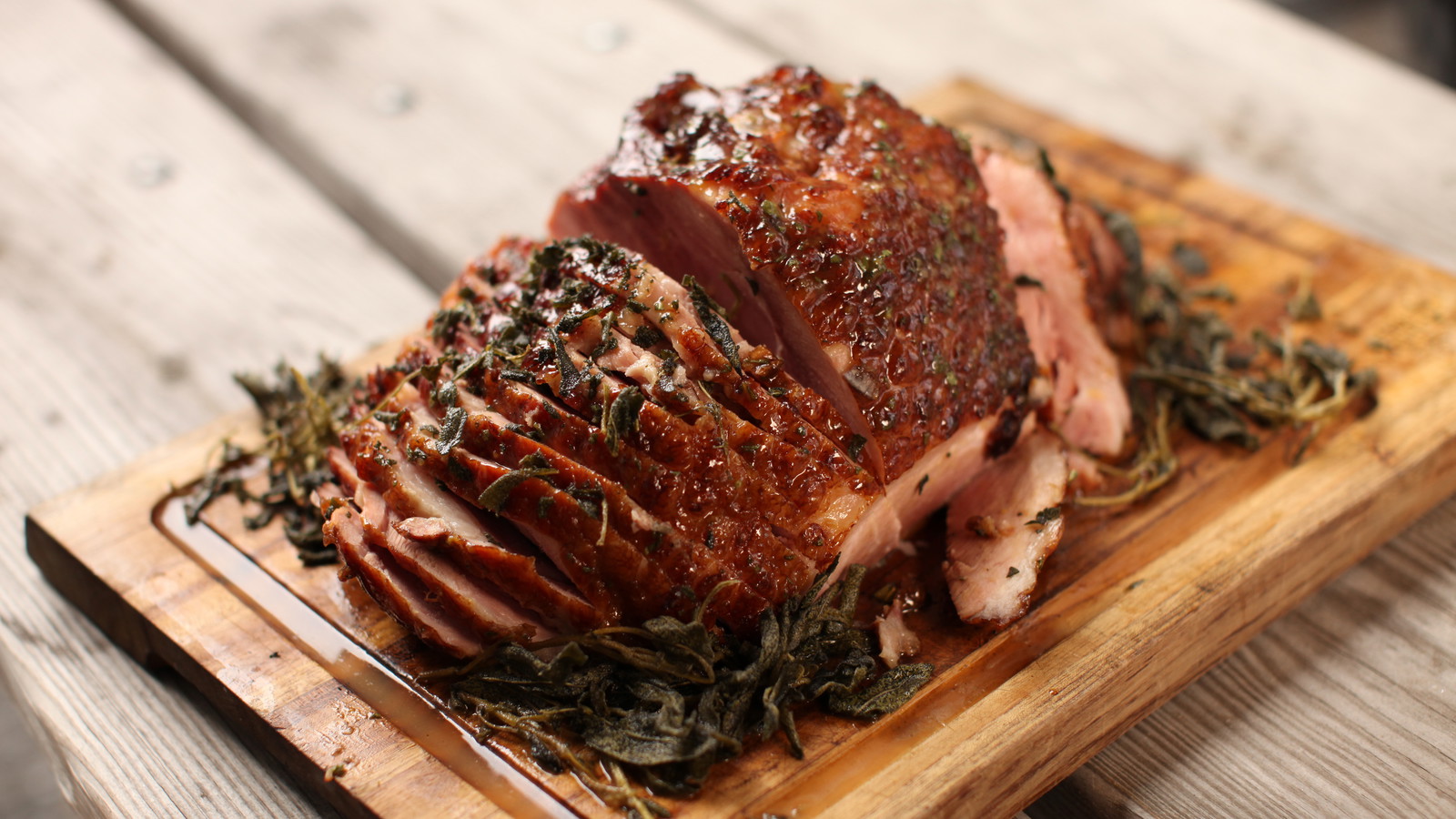 Image of Maple Dijon Kurobuta Ham with Fried Sage