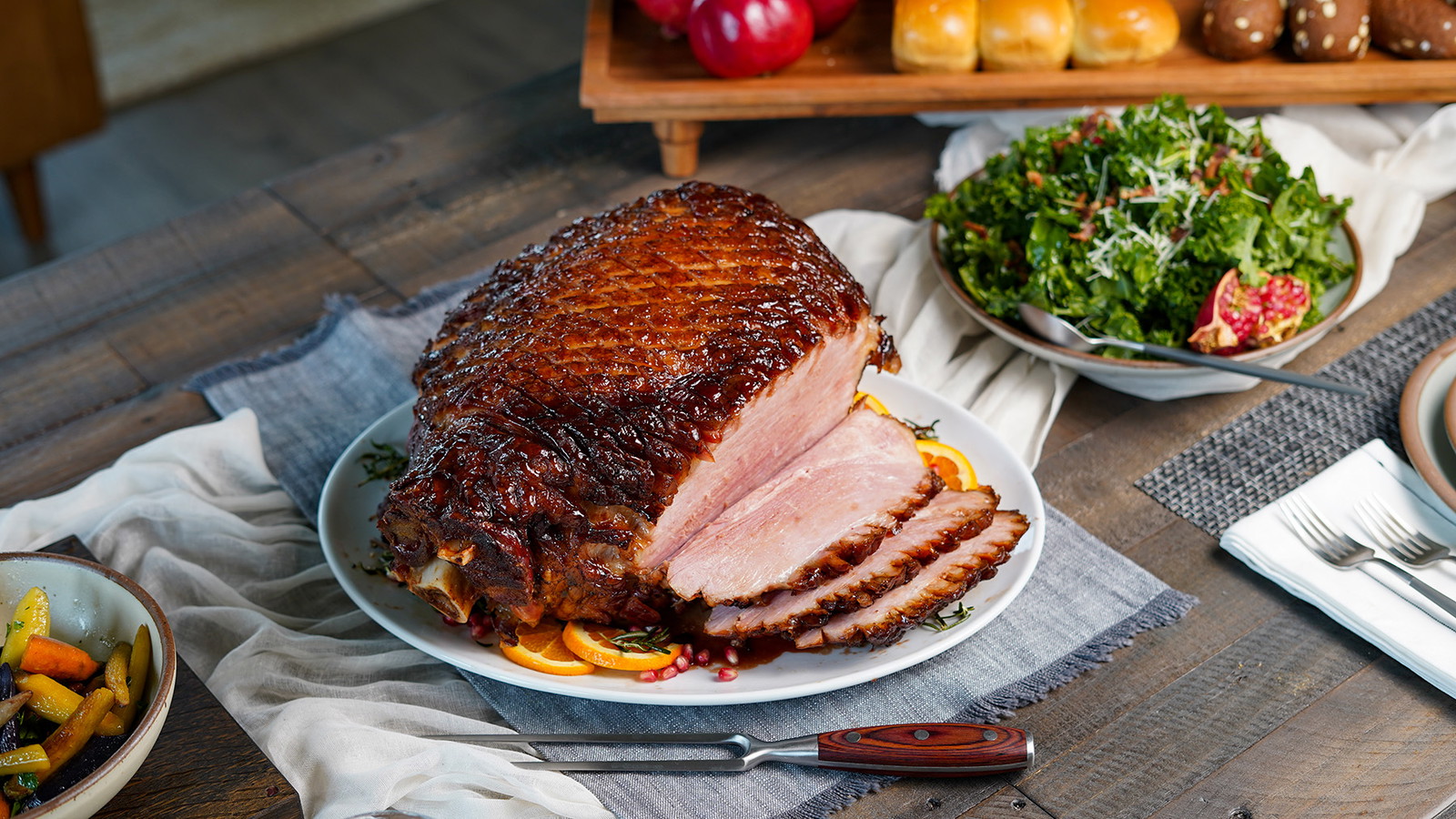 Image of Kurobuta Ham with Pomegranate-Orange Glaze