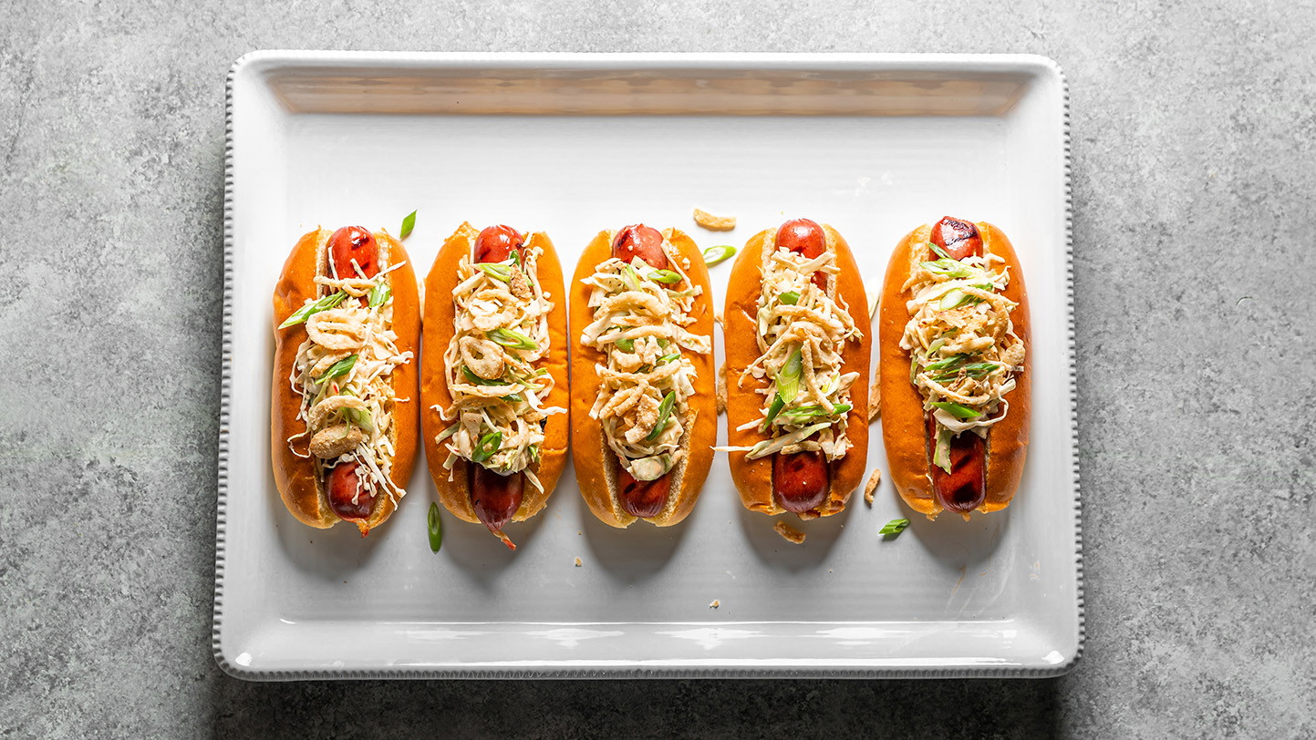 Image of American Wagyu Hot Dog with Kimchi Coleslaw