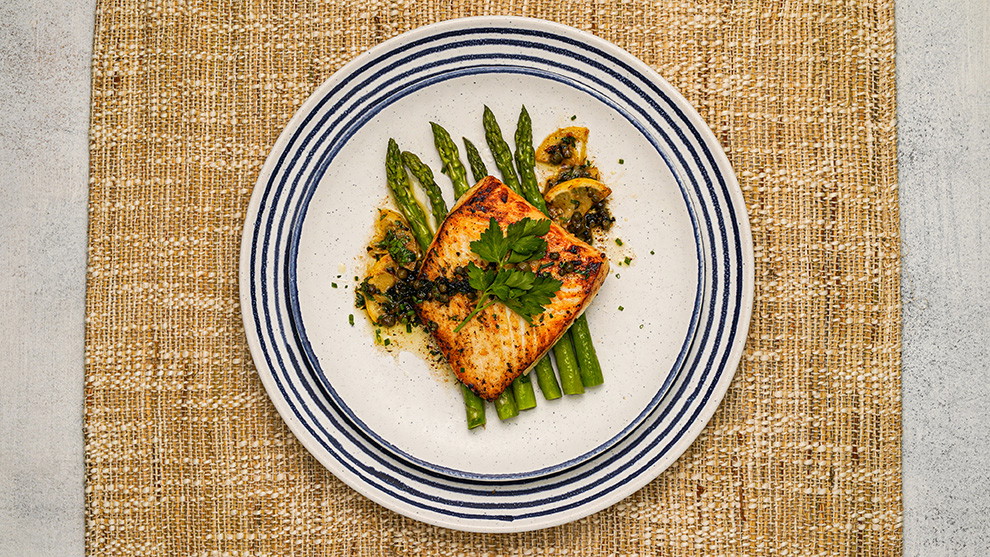 Image of Pan Seared Halibut with Lemon-Caper Butter