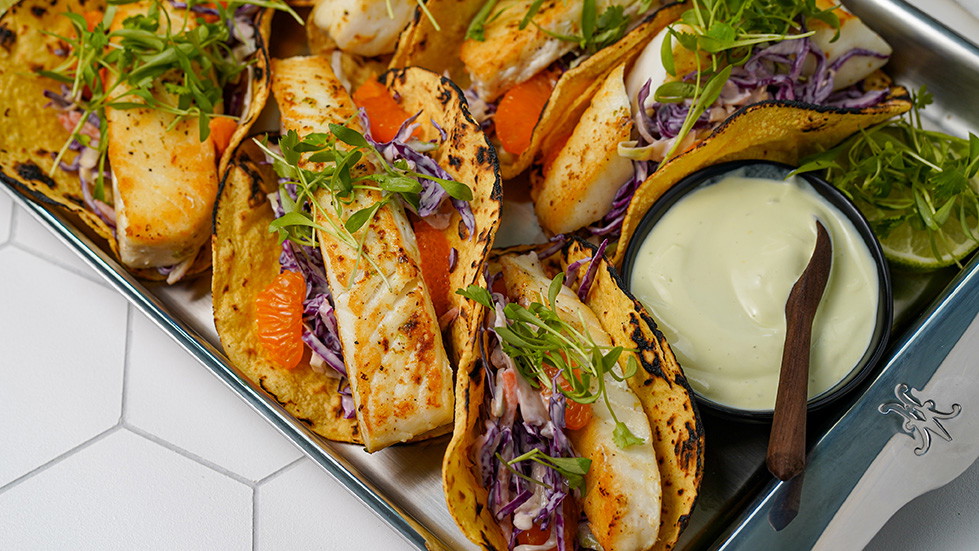 Image of Halibut Tacos with Citrus Slaw