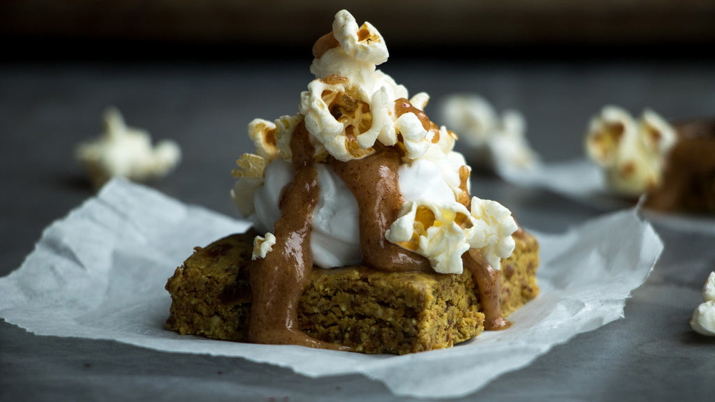 Image of Salted Caramel Protein Popcorn Blondies