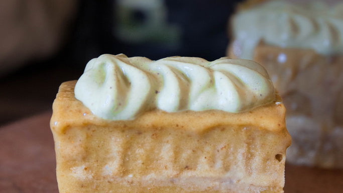 Image of Raw Salted Caramel Cashew Cream Pie Slices
