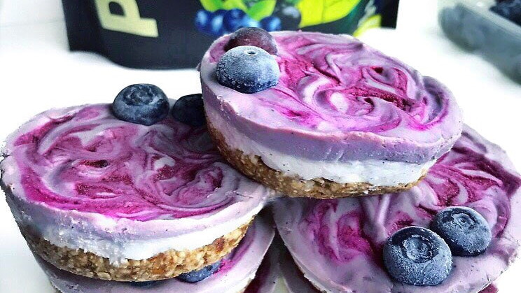 Image of Raw Acai & Blueberry Protein Cheesecakes