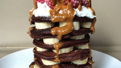 Image of Ultimate Cacao Protein Pancakes with Whipped Coconut Cream