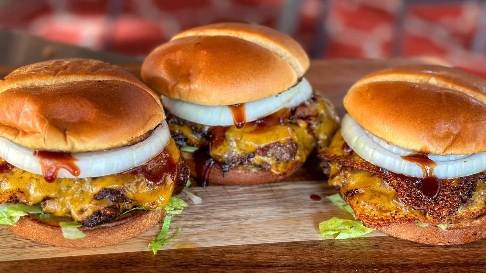 Image of BBQ Brisket Bison Smash Burgers