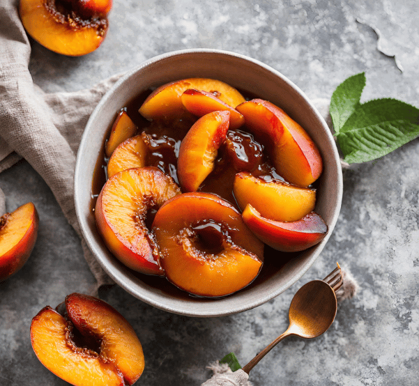 Image of Caramelised Peaches and Ghee Recipe