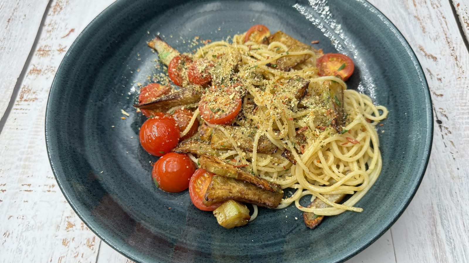 Spaghetti mit gebratener Artischocke