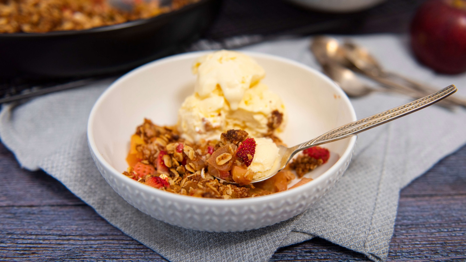 Image of Balsamic Strawberry and Apple Crumble