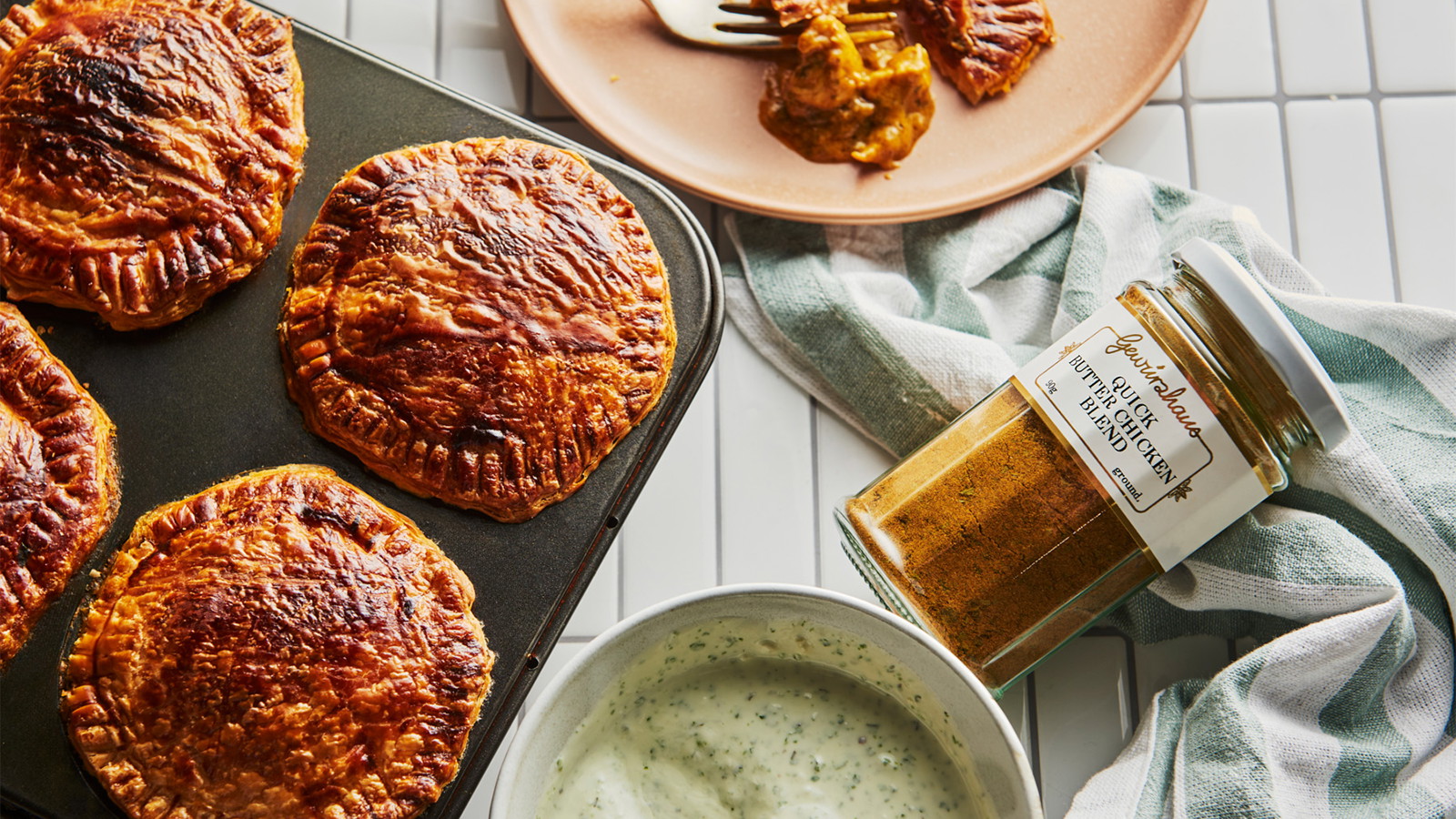 Image of Muffin Tray Butter Chicken Pies