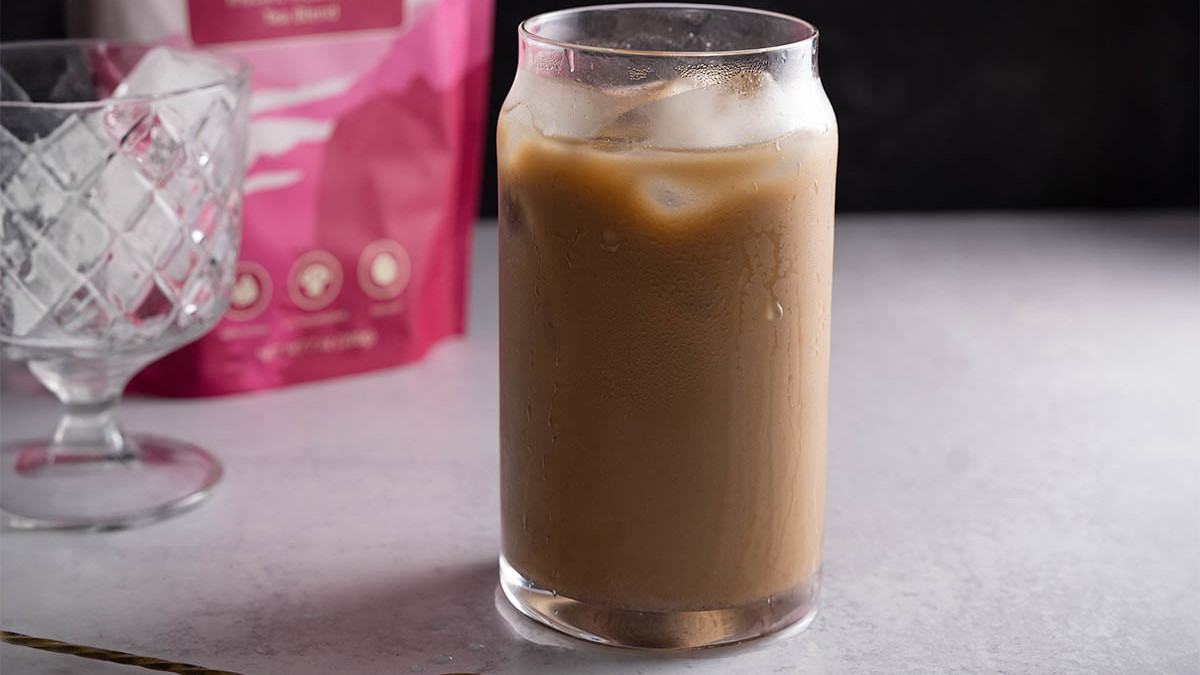 Image of Iced Hojicha Mushroom Latte