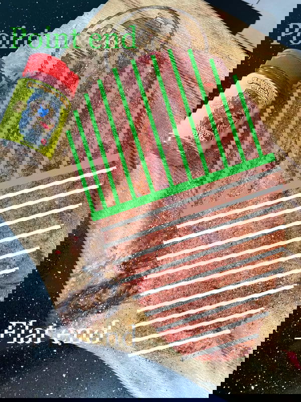 Image of Slicing. Your hunk of meat has been smoked and rested...