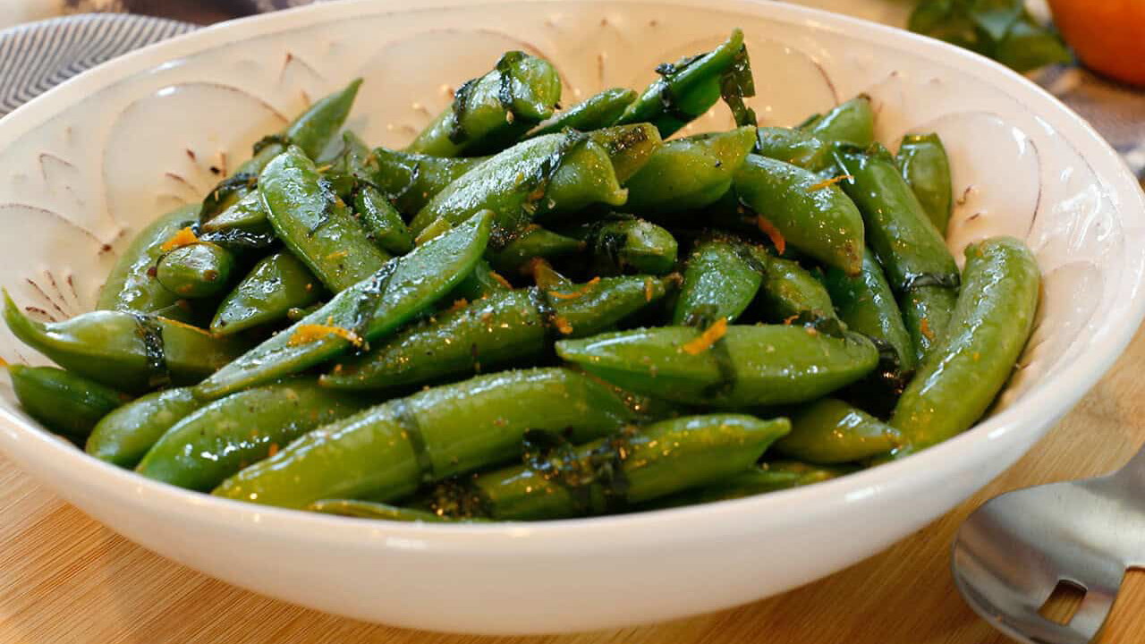 Image of Snap Peas with Basil Butter