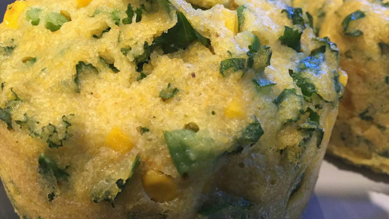 Image of Kale, Corn and Jalapeno Muffins