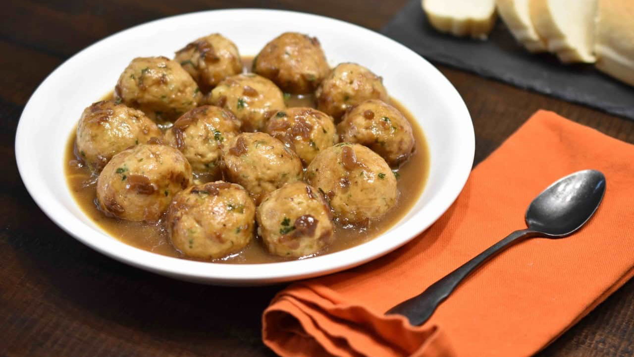 Image of French Onion Chicken Meatballs