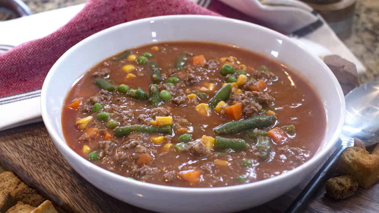 Image of Quick Tomato Hamburger Soup