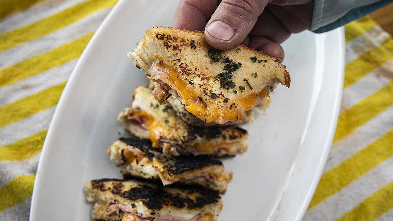 Image of Garlic Bread Grilled Ham & Cheese