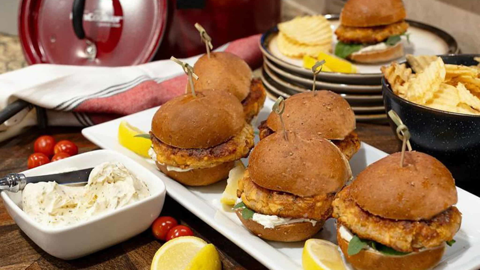 Image of Garlic Herb Salmon Sliders