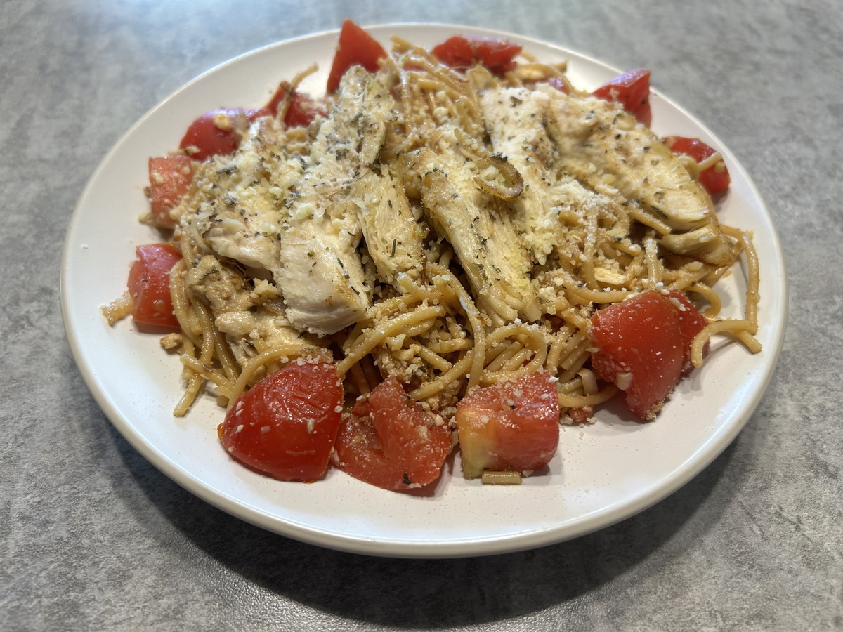 Flavorful Bruschetta Chicken Pasta Salad with Wood's Verdena Balsamic Vinegar