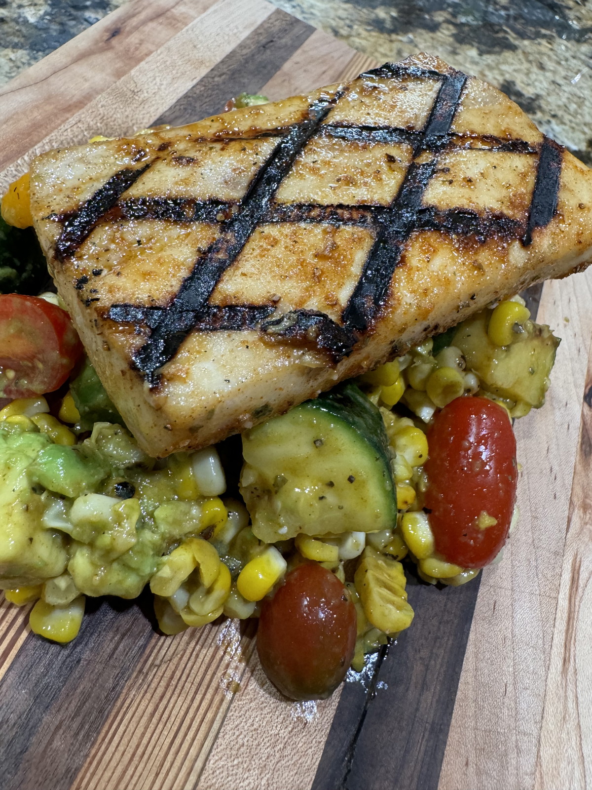 Grilled Mahi with a Grilled Corn Salad!