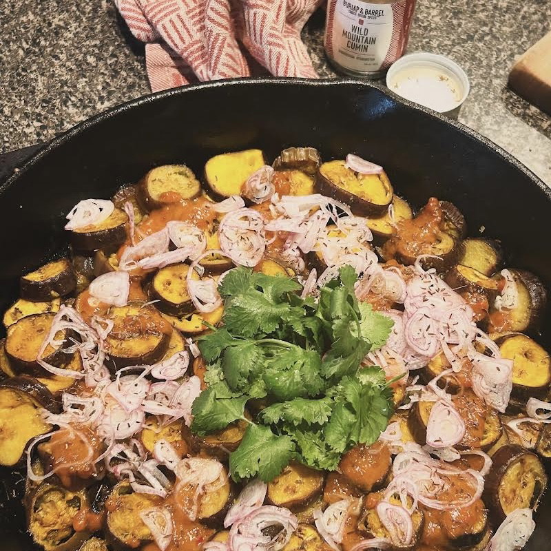 Image of Roasted Chinese Eggplant with Mango Sambal