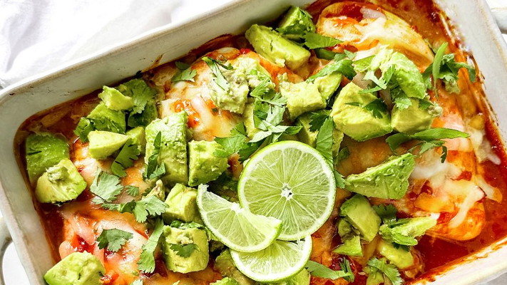 Image of Red Pepper Salsa Chicken topped with Avocados