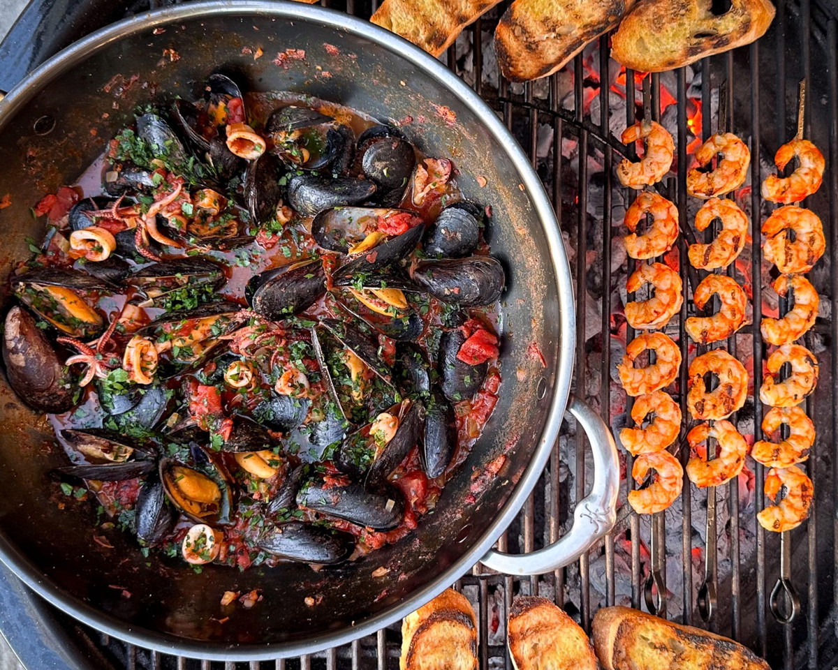 Spicy 'Nduja Seafood in Tomato Broth 
