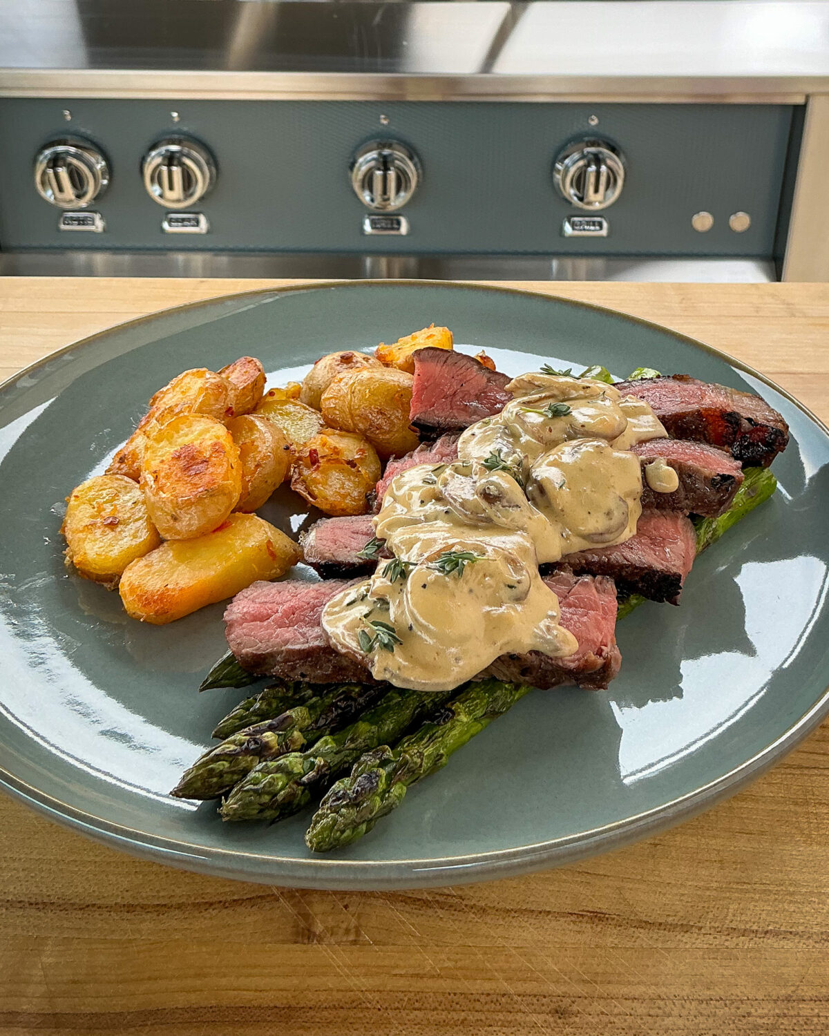 Grilled Steak with Mushroom Sauce