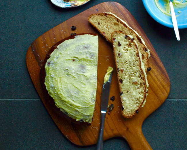 Image of boston bun with lemon pressed extra virgin olive oil