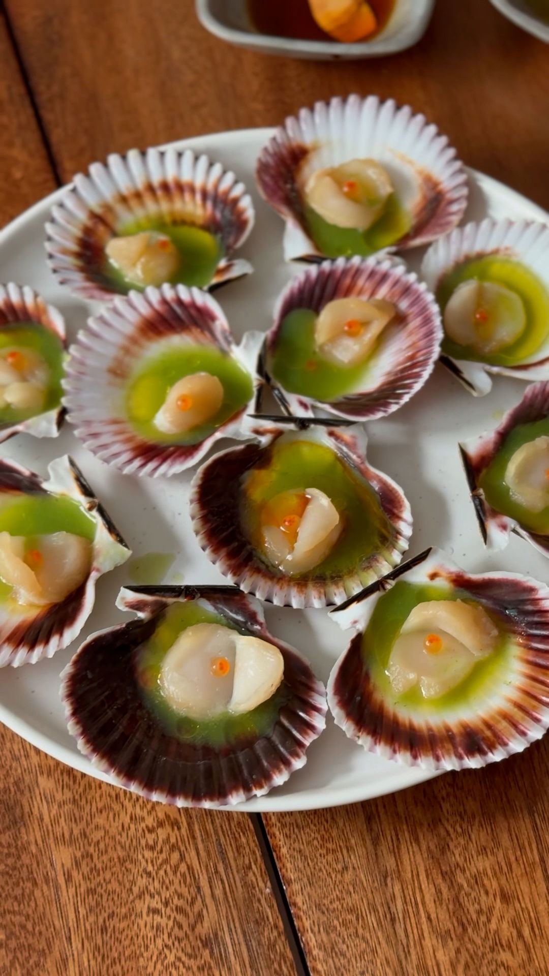 Image of Cured Peruvian Chile Scallop Crudo with Salmon Pearl