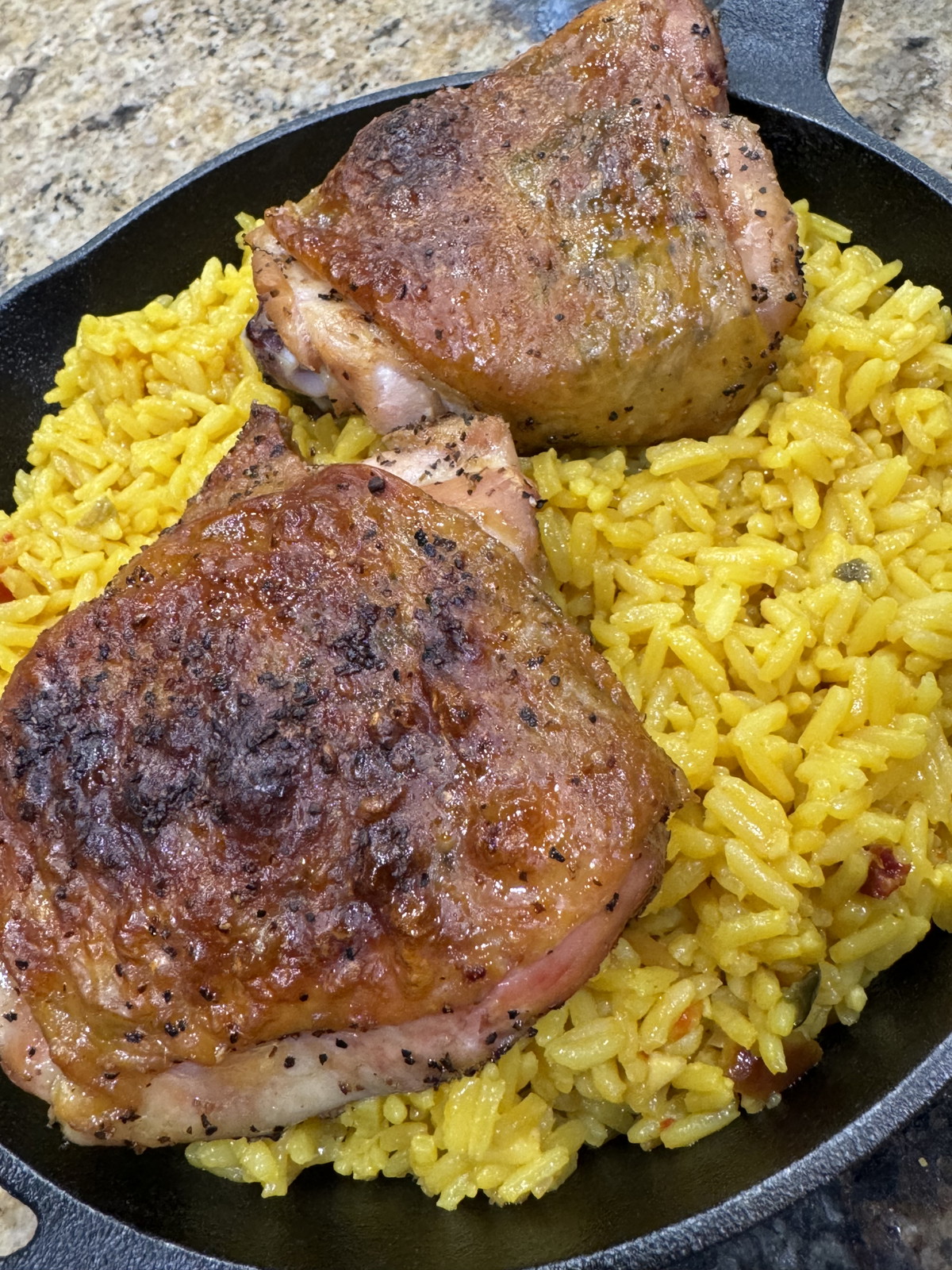 Lemon Pepper Chicken Thighs with Saffron Rice!