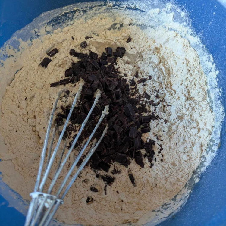 Image of Stir the dry ingredients into the wet ingredients. Mix until...