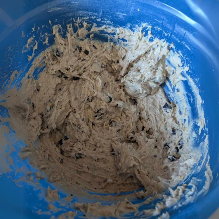 Image of The batter should be just about spreadable. This batter is thicker than traditional cake batter, however, if it's not at all spreadable, add 1 more tbsp of plant milk.