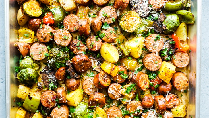 Image of Sausage and Vegetable Sheet Pan Dinner