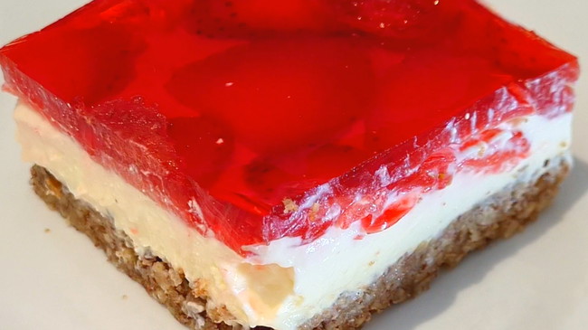 Image of Strawberry Pretzel Dessert with Brown Butter Pecan Crust